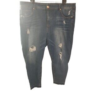 Seven7 x Melissa McCarthy Women's Distressed Pencil Jeans Size 22W